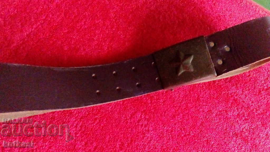 Old military leather belt excellent Czechoslovakia - 7