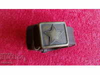 Old soc leather military belt toka bronze