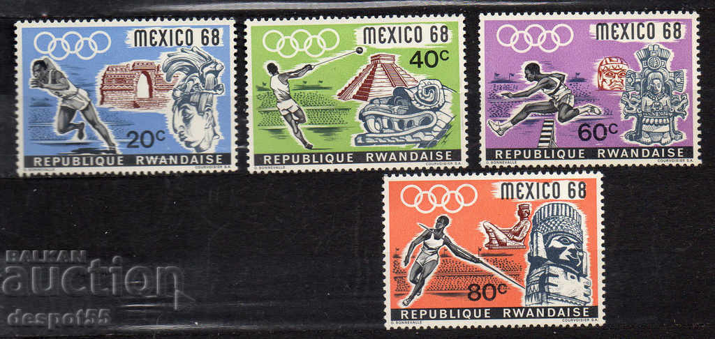 1968. Rwanda. Jocurile Olimpice - Mexico City, Mexic.