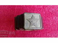 Old Sots leather military belt buckle bronze current