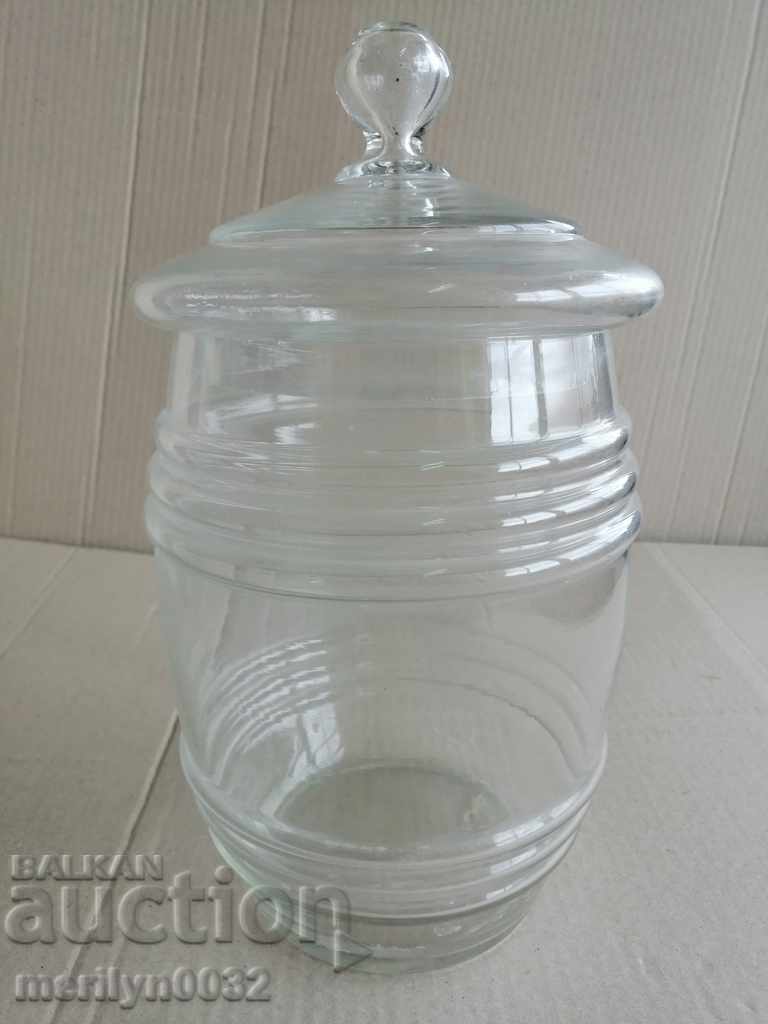 Glass German jar for candy bottle