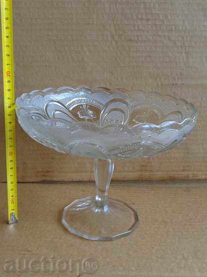 Crystal glass fruit bowl, bowl, candy, glass - 6