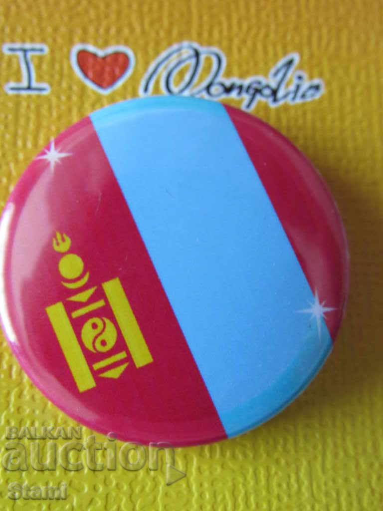 Auction Metal badge - I LOVE MONGOLIA Auction Metal badge - I LOVE MONGOLIA