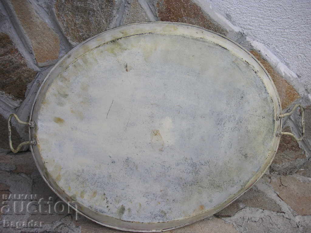 Παράδοση Παλιό ζωγραφισμένο μεγάλο δίσκο τάβλι Παράδοση Παλιό ζωγραφισμένο μεγάλο δίσκο τάβλι