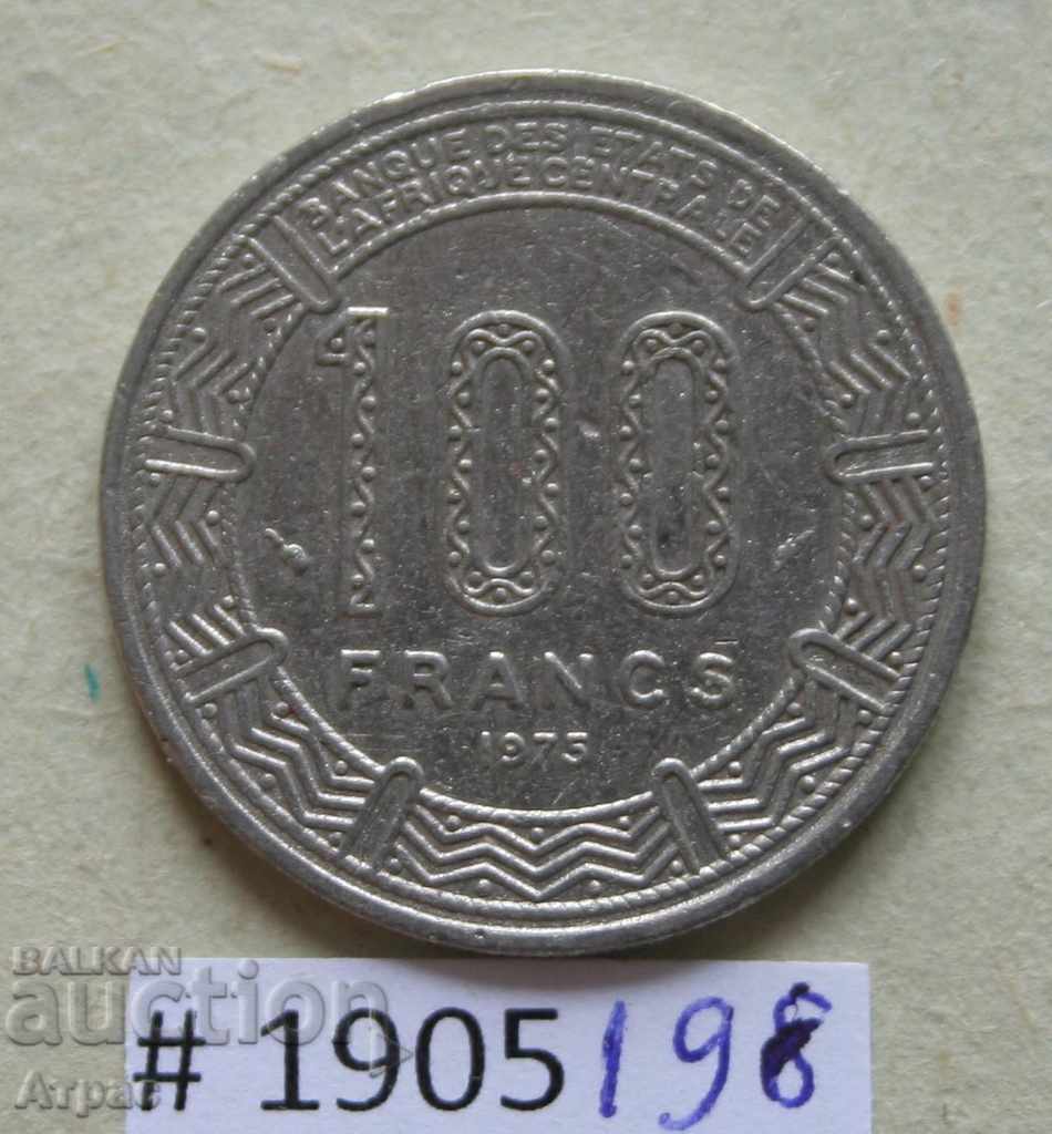 100 de franci 1975 Gabon