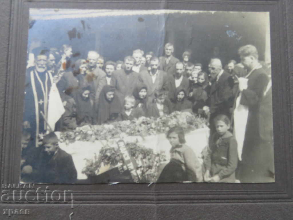 OLD PHOTO - CARDBOARD - LARGE - FUNERAL - 0286
