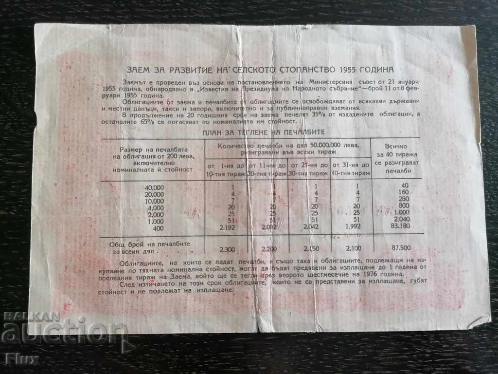 Ομόλογο - ΛΔΚ BGN 40 | 1955 με τιμή 5.00 BGN | € 2.56 Ομόλογο - ΛΔΚ BGN 40 | 1955 με τιμή 5.00 BGN | € 2.56