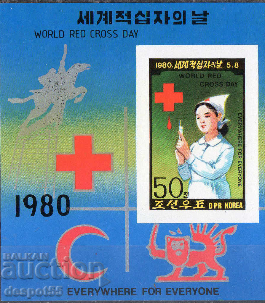 1980. Sev. Coreea. Ziua Mondială a Crucii Roșii. Block.