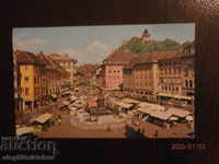 Австрия -  1961 г. пътувала  пощенска картичка от Грац