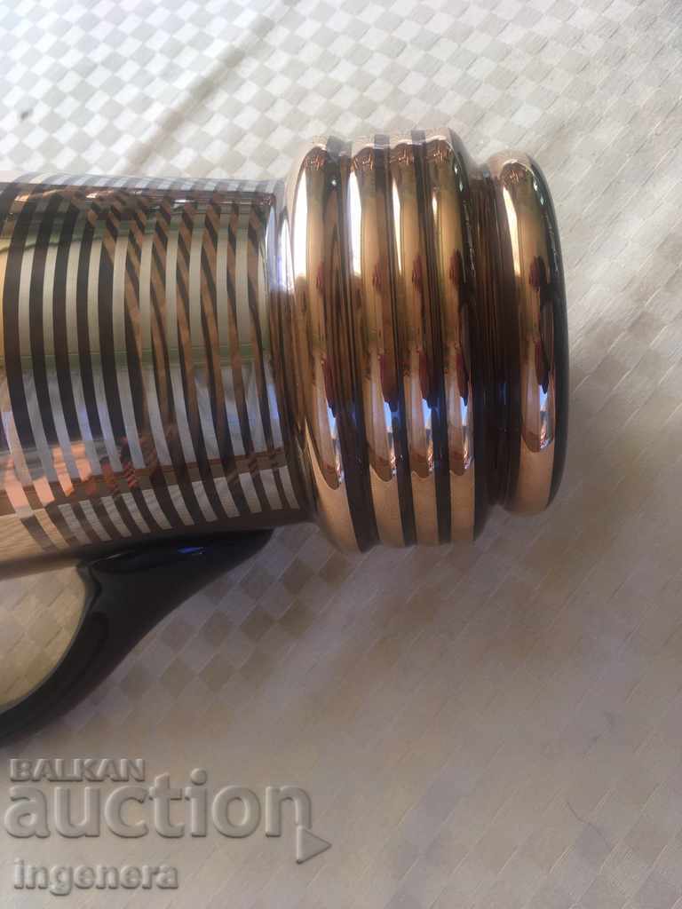 HEAVY BOHEMIA CZECH REPUBLIC GOLD GLASS - 5