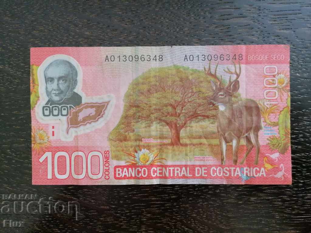Τραπεζογραμμάτιο - Κόστα Ρίκα - 1000 Στήλη 2009