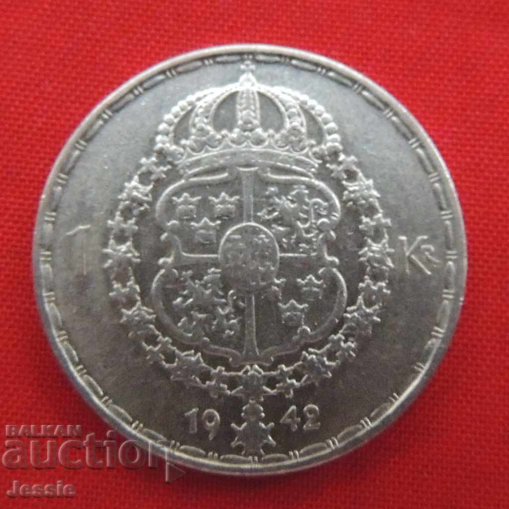 1 coroană argint 1942 Suedia 1 coroană argint 1942 Suedia