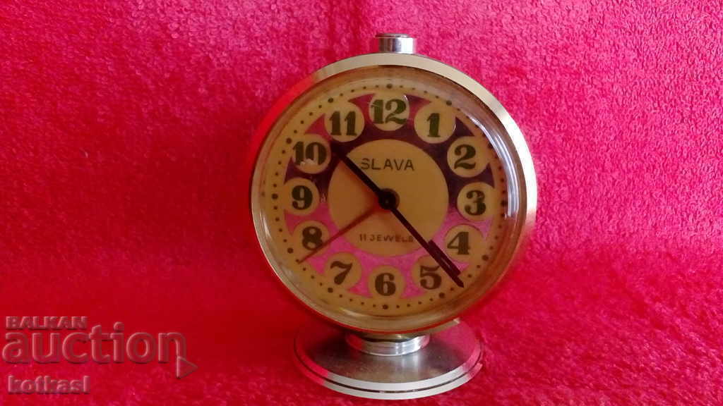 Old Soviet desk clock Alarm clock Slava SLAVA USSR excellent Old Soviet desk clock Alarm clock Slava SLAVA USSR excellent