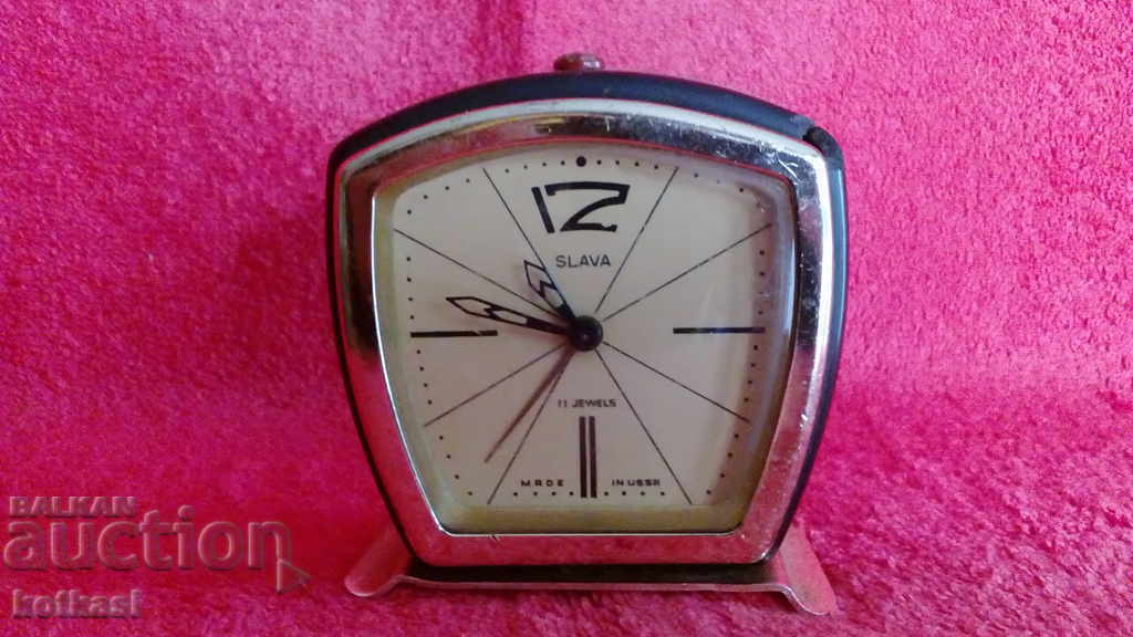 Old Soviet desk clock Alarm clock Slava SLAVA USSR Russia