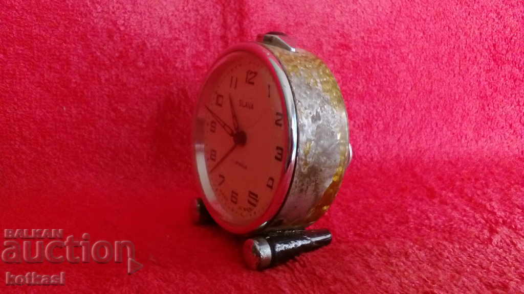 Auction Old Social Mother of Pearl Clock Alarm Clock Slava SLAVA USSR Russia Auction Old Social Mother of Pearl Clock Alarm Clock Slava SLAVA USSR Russia
