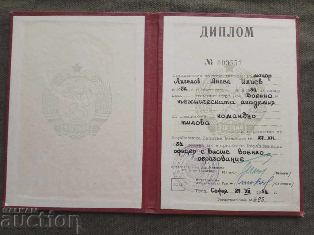 Diploma of Major in Military Technical Academy with price 50.00 BGN | € 25.56 Diploma of Major in Military Technical Academy with price 50.00 BGN | € 25.56