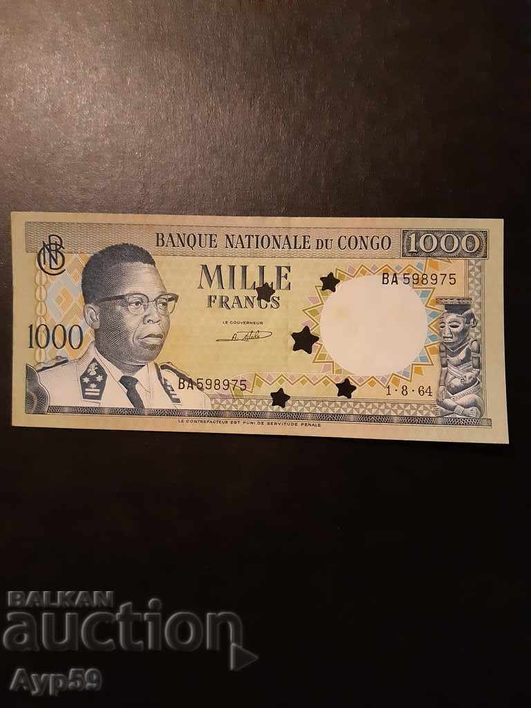 1000 FRANKA.1964-CONGO