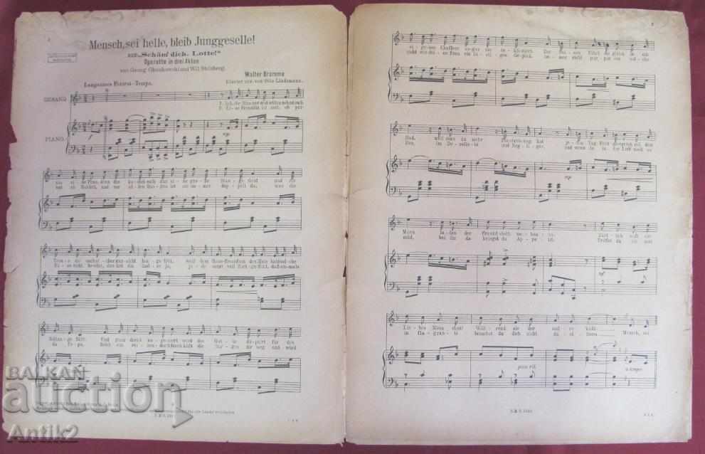 1910 Full Score Poster Music Walter Bromme Foxtrott-tempo with price 120.00 BGN | € 61.36 1910 Full Score Poster Music Walter Bromme Foxtrott-tempo with price 120.00 BGN | € 61.36