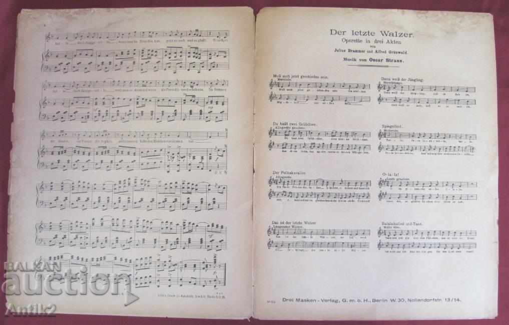 Auction 1910 Full Score Poster Music Walter Bromme Foxtrott-tempo Auction 1910 Full Score Poster Music Walter Bromme Foxtrott-tempo