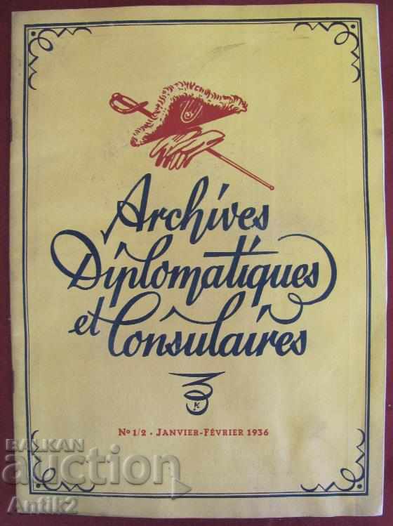 1936г. Списание Archives Dyplomatiques et Consulavres