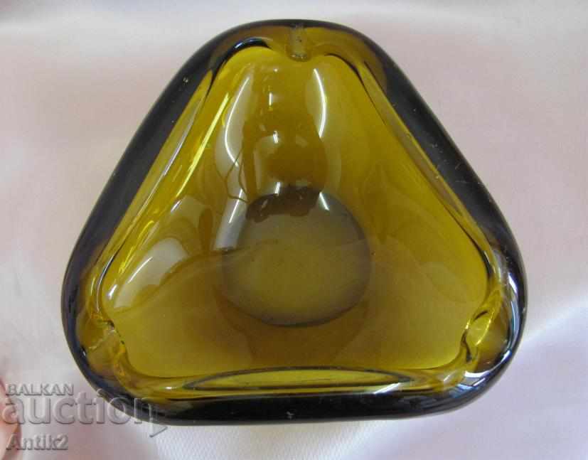 Delivery of Antique Hand Grinded Crystal Ashtray Czechoslovakia Delivery of Antique Hand Grinded Crystal Ashtray Czechoslovakia