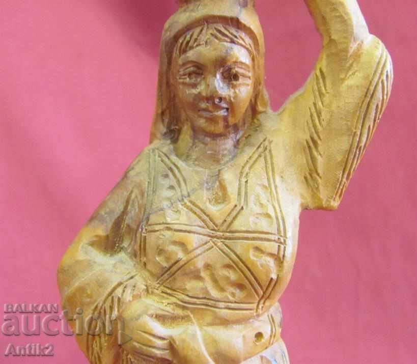 40s Handmade Wooden Figure - Girl Israel - 5 40s Handmade Wooden Figure - Girl Israel - 5