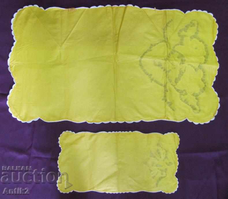 19th century 2 pieces Tablecloths cut embroidery - 6 19th century 2 pieces Tablecloths cut embroidery - 6