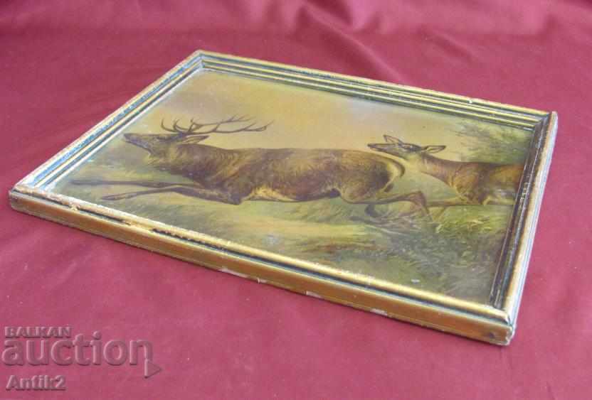 Delivery of 19th Century Original Chromolithograph - Deer Delivery of 19th Century Original Chromolithograph - Deer