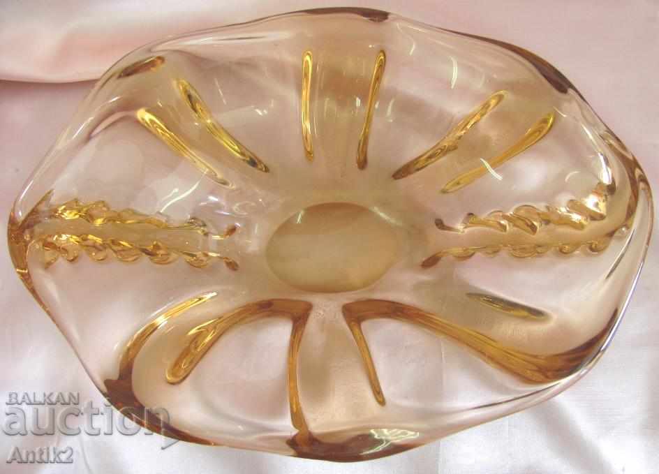 Auction  Old Crystal Glass Massive Heavy Cup, Fruit