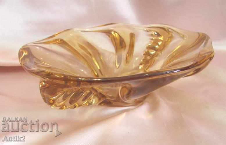 Delivery of Old Crystal Glass Massive Heavy Cup, Fruit