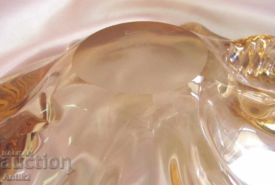 Old Crystal Glass Massive Heavy Cup, Fruit - 7