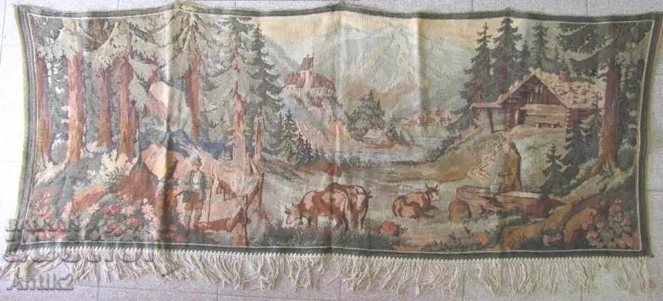 Old Machine Embroidery Tapestry, Wall Carrier