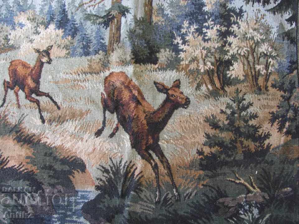 Auction Old Machine Embroidery Tapestry, Wall Carrier Auction Old Machine Embroidery Tapestry, Wall Carrier