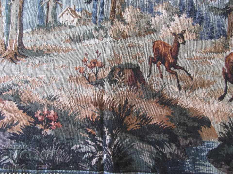 Delivery of Old Machine Embroidery Tapestry, Wall Carrier Delivery of Old Machine Embroidery Tapestry, Wall Carrier