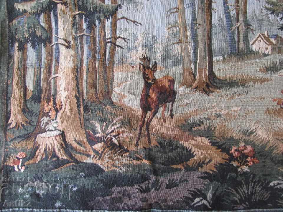 Old Machine Embroidery Tapestry, Wall Carrier - 5 Old Machine Embroidery Tapestry, Wall Carrier - 5