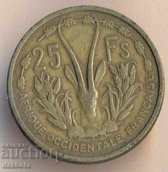 Френска Западна Африка 25 франка 1956 година