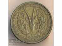 French West Africa 25 Francs 1956