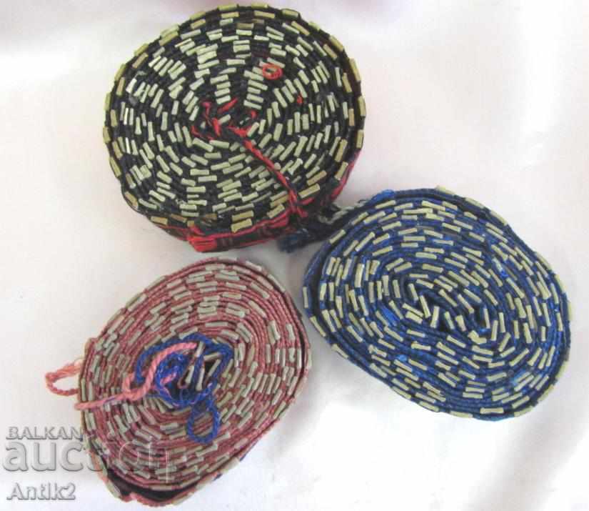 Auction 19th Century Hand Made Folk Art Belts for Costume 3 pcs. Auction 19th Century Hand Made Folk Art Belts for Costume 3 pcs.