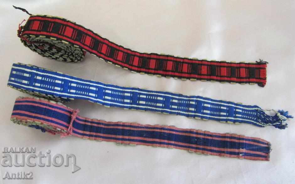 19th Century Hand Made Folk Art Belts for Costume 3 pcs.