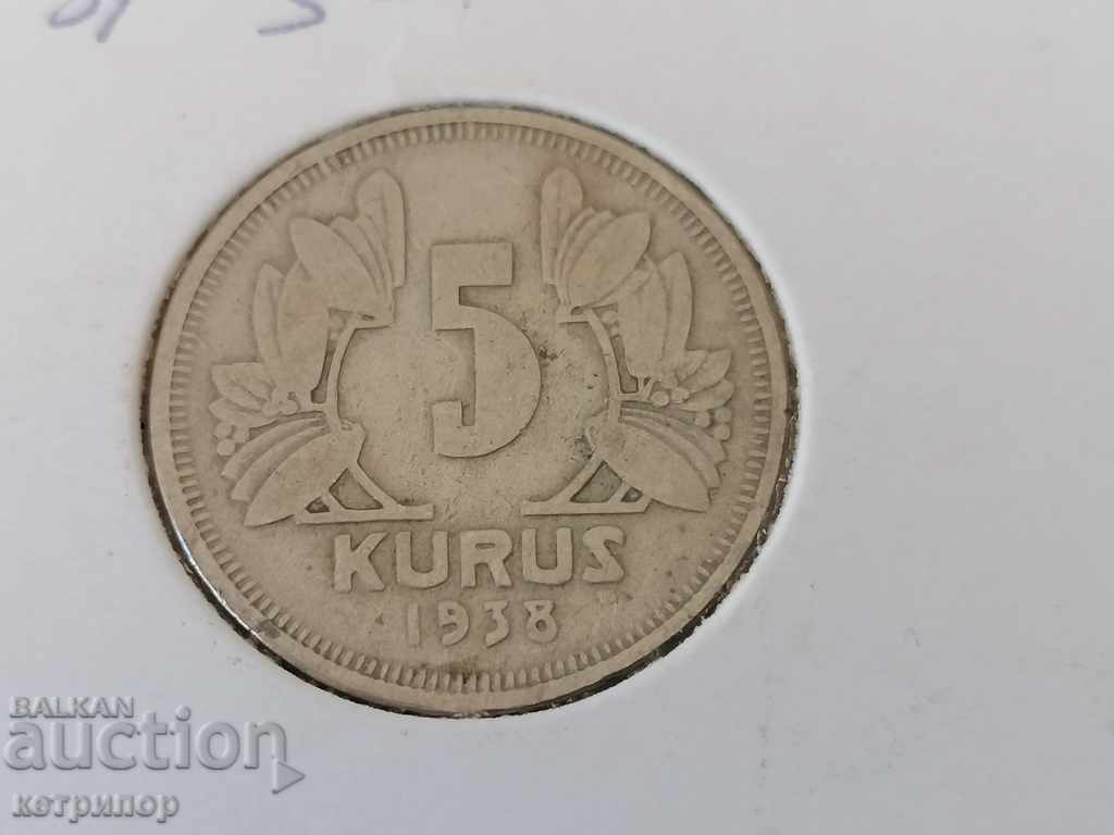 5 kurush 1938. Turcia