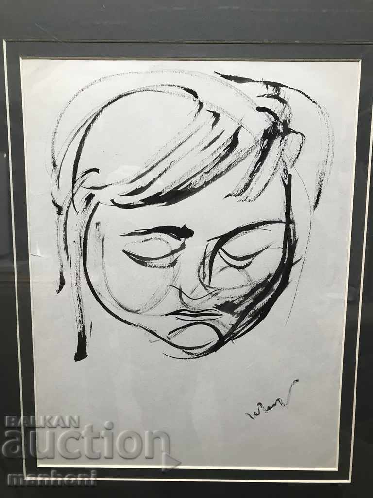 1408 Ivan Georgiev Rembrandt two portraits of a girl drawing with price 750.00 BGN | € 383.47