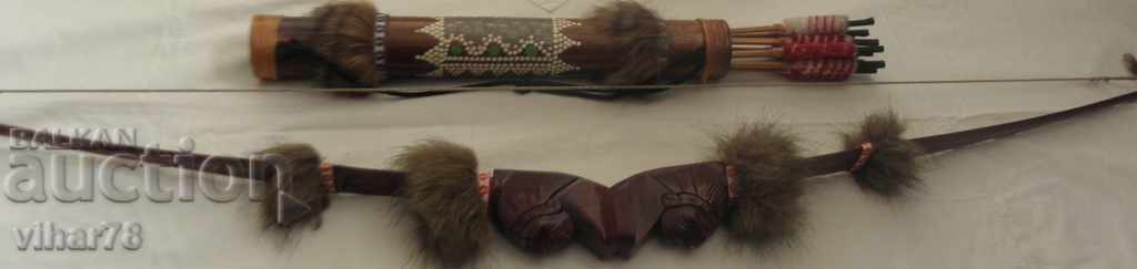 Large Wooden Bow WITH ARROWS - 5