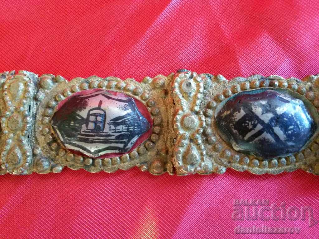 Livrarea Centură Otomană Unică Niello, Argint, OTOMAN Livrarea Centură Otomană Unică Niello, Argint, OTOMAN