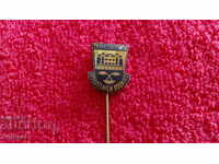 Old metal bronze badge needle