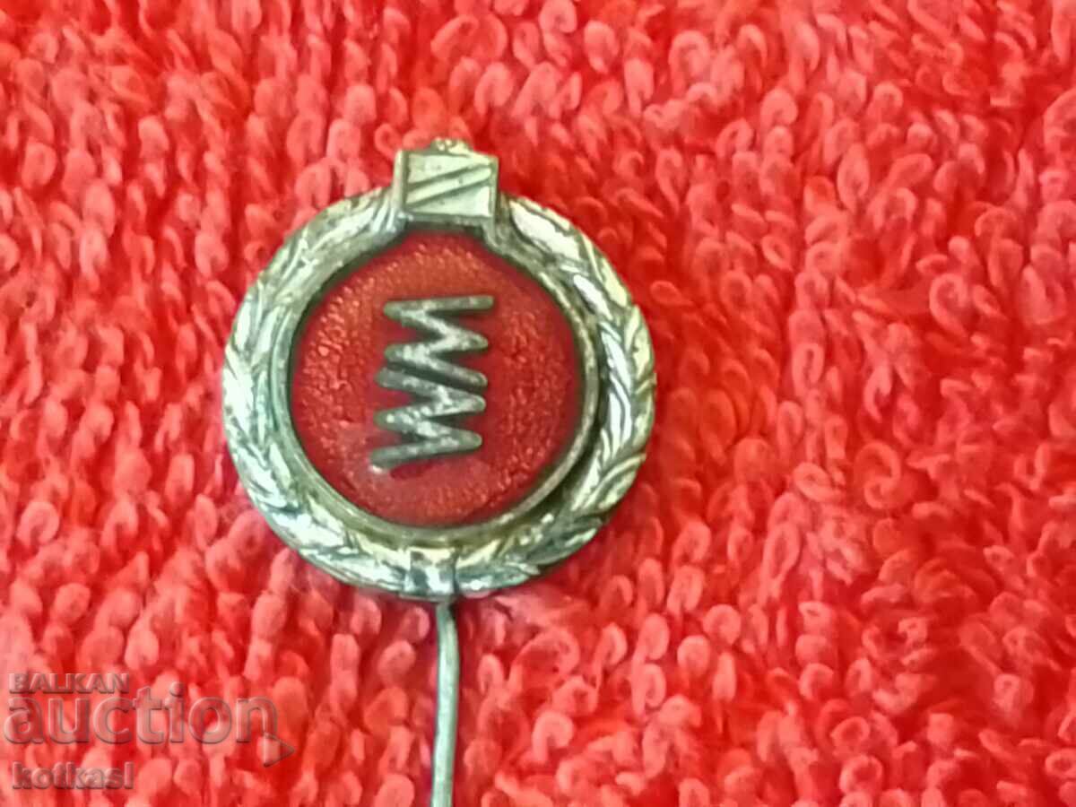 Vechi metal bronz insignă pin email bec - 6 Vechi metal bronz insignă pin email bec - 6