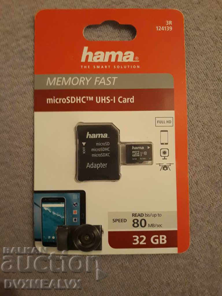 HAMA MicroSD карта памет 32GB