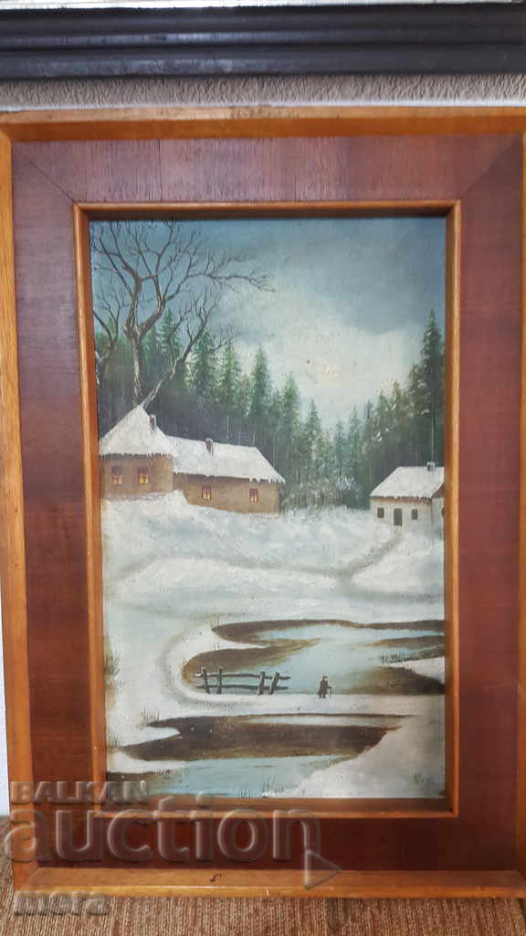 Стара картина-Зимен пейзаж