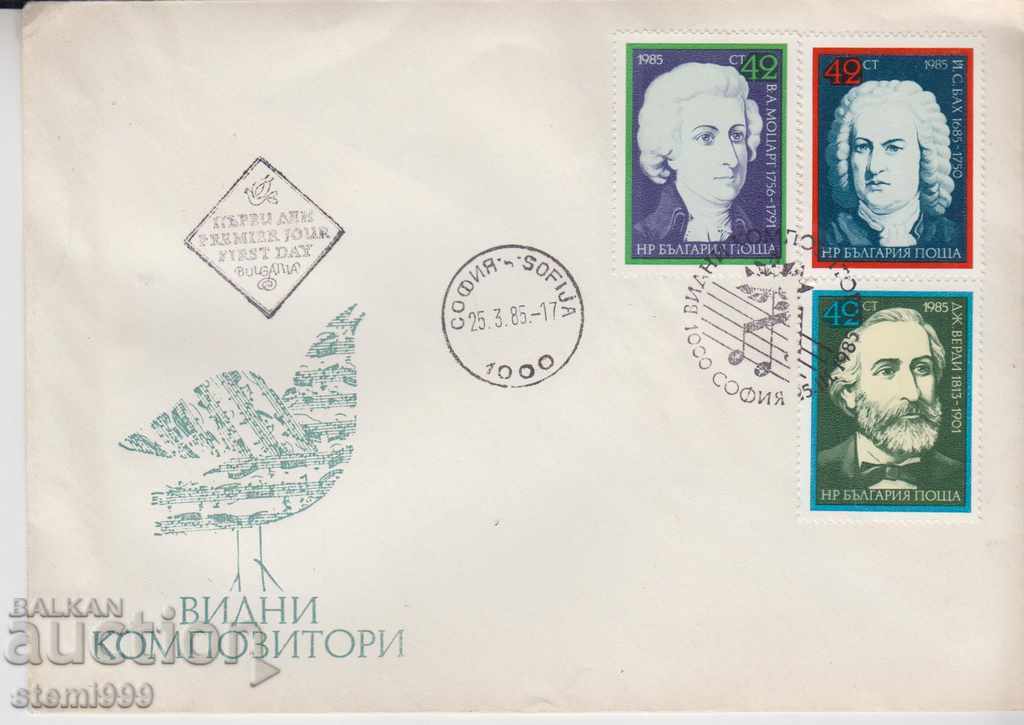 Ancient Post Envelope Music Prominent Composers