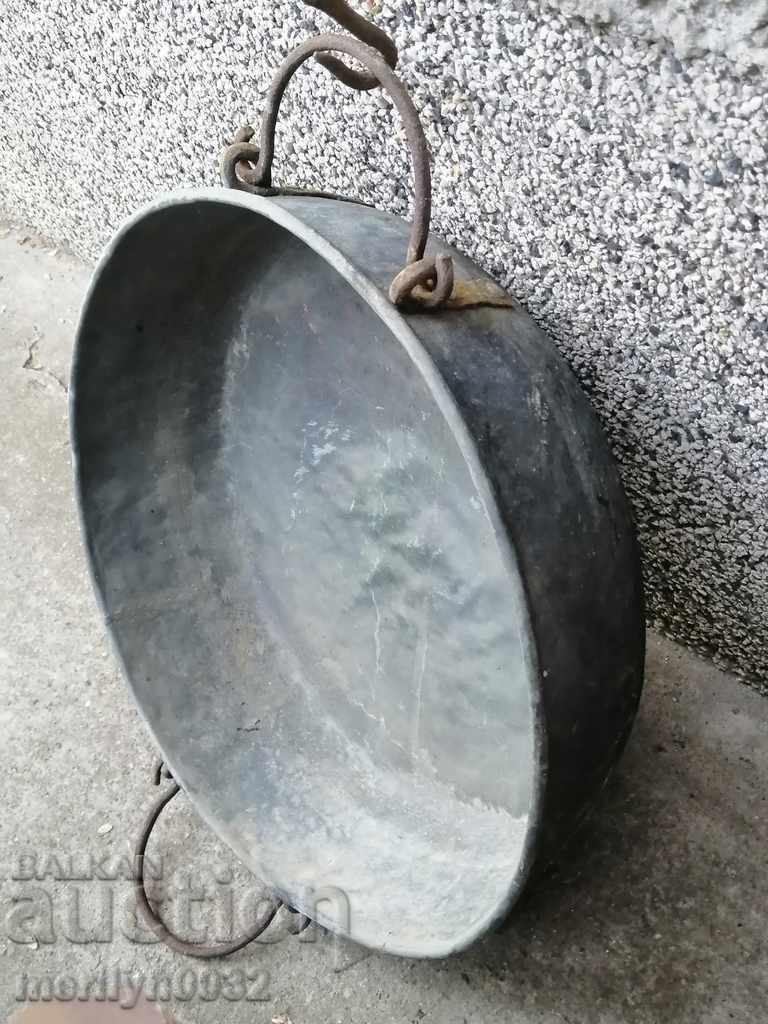 Old Copper Bowl Tray A LARGE copper copper pot - 6 Old Copper Bowl Tray A LARGE copper copper pot - 6