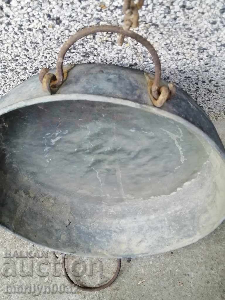 Old Copper Bowl Tray A LARGE copper copper pot - 7 Old Copper Bowl Tray A LARGE copper copper pot - 7